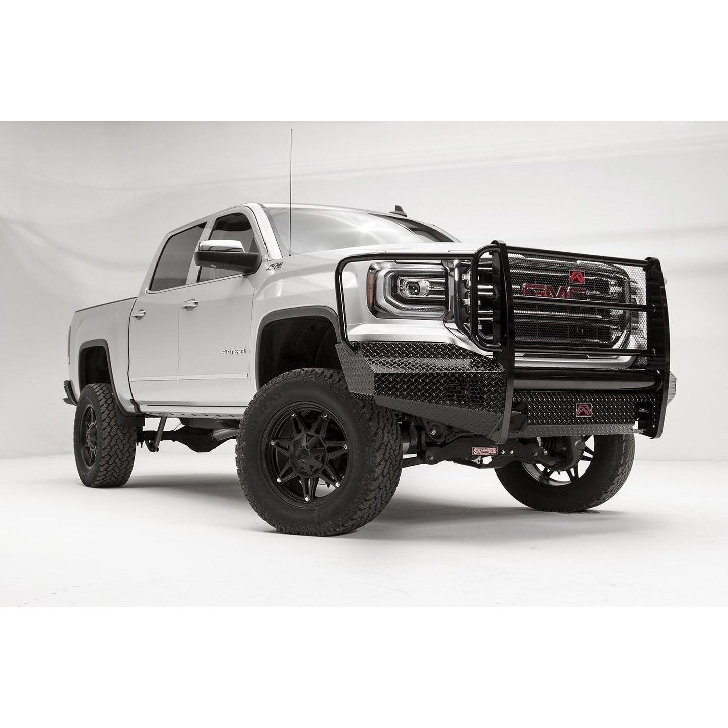 Fab Fours Black Steel Front Bumper 2 Stage Black Powder Coated w/Full Guard l GS16-K3960-1