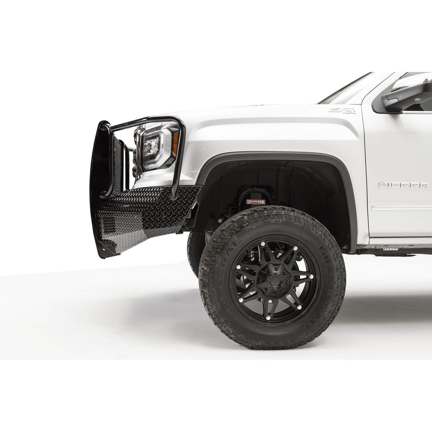 Fab Fours Black Steel Front Bumper 2 Stage Black Powder Coated w/Full Guard l GS16-K3960-1