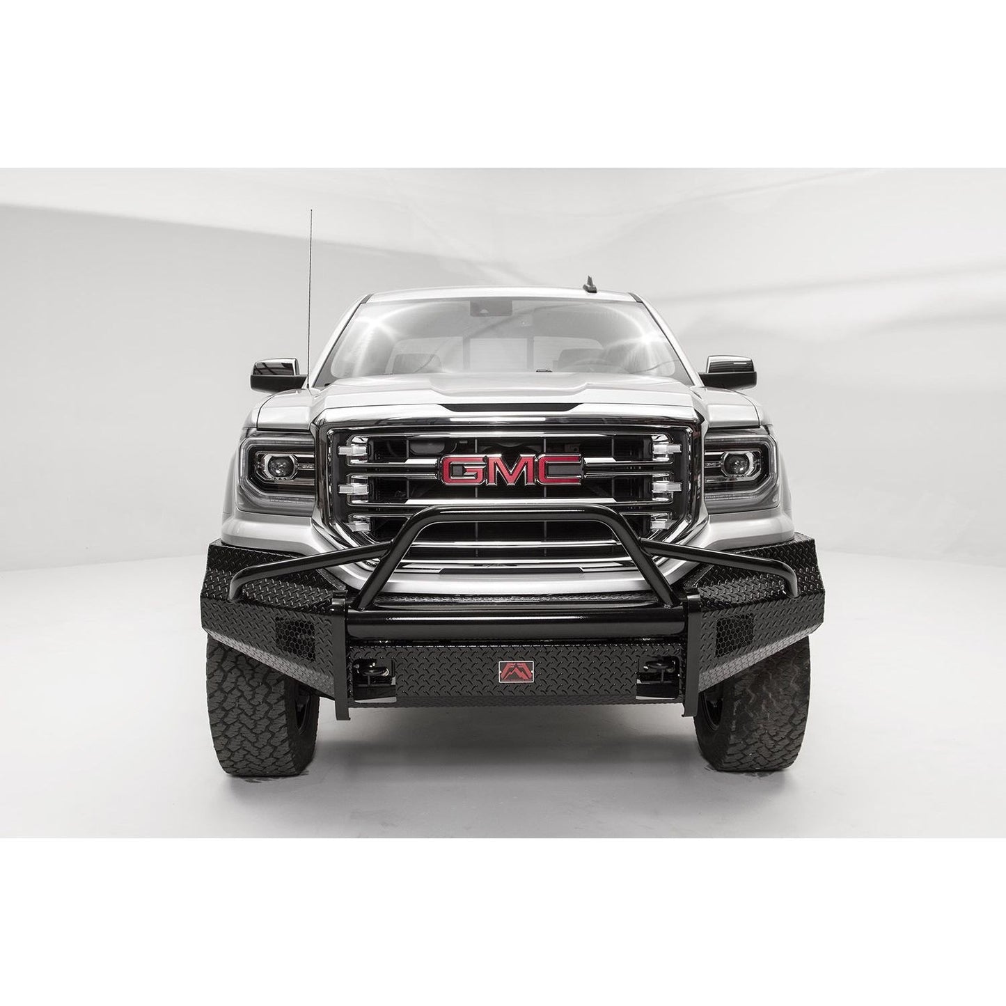 Fab Fours Black Steel Front Bumper 2 Stage Black Powder Coated w/Pre-Runner Guard l GS16-K3962-1