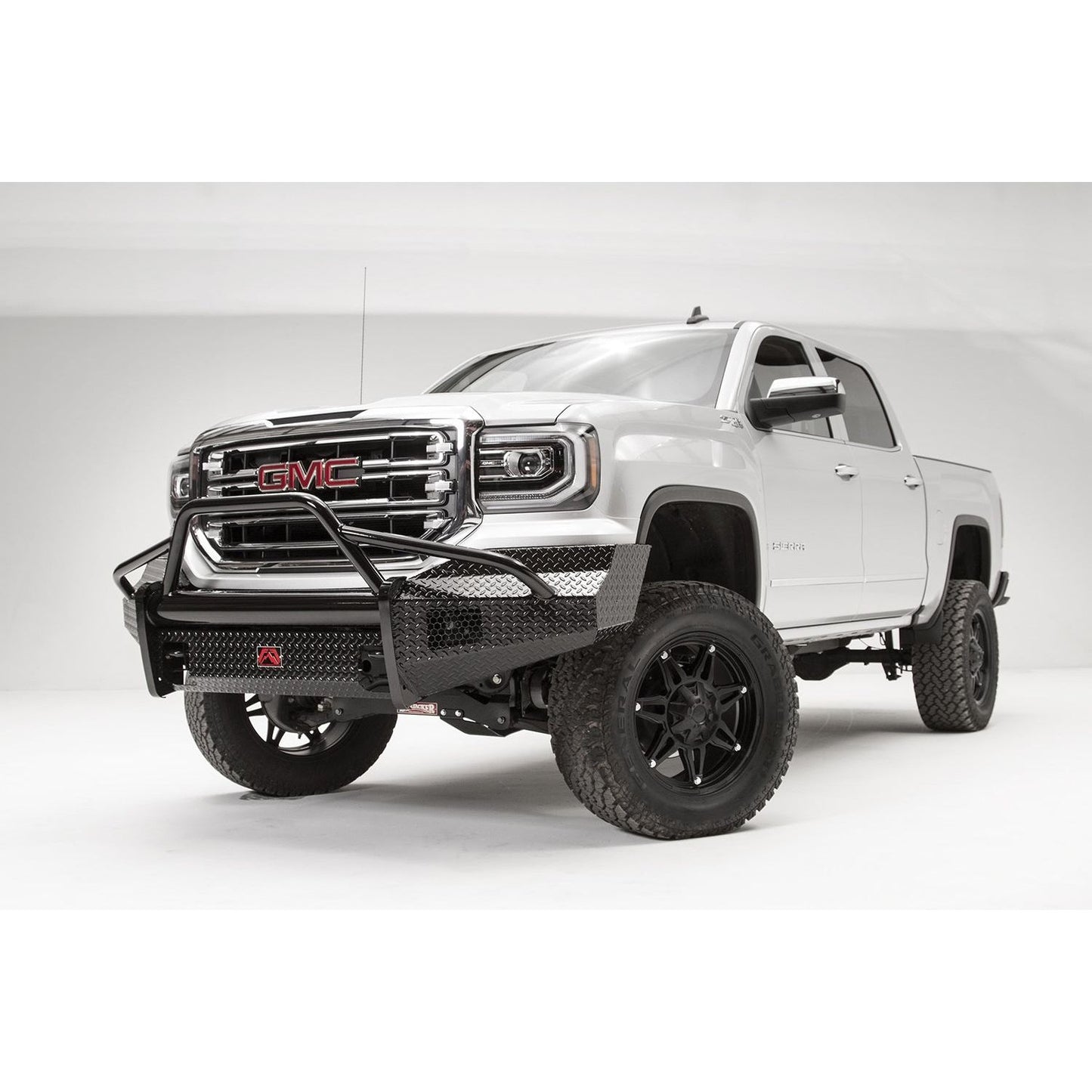 Fab Fours Black Steel Front Bumper 2 Stage Black Powder Coated w/Pre-Runner Guard l GS16-K3962-1