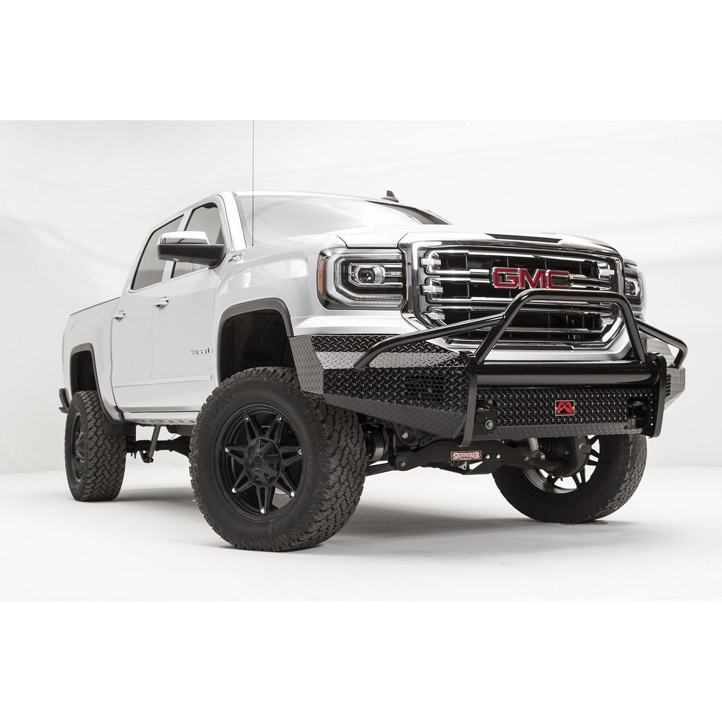 Fab Fours Black Steel Front Bumper 2 Stage Black Powder Coated w/Pre-Runner Guard l GS16-K3962-1
