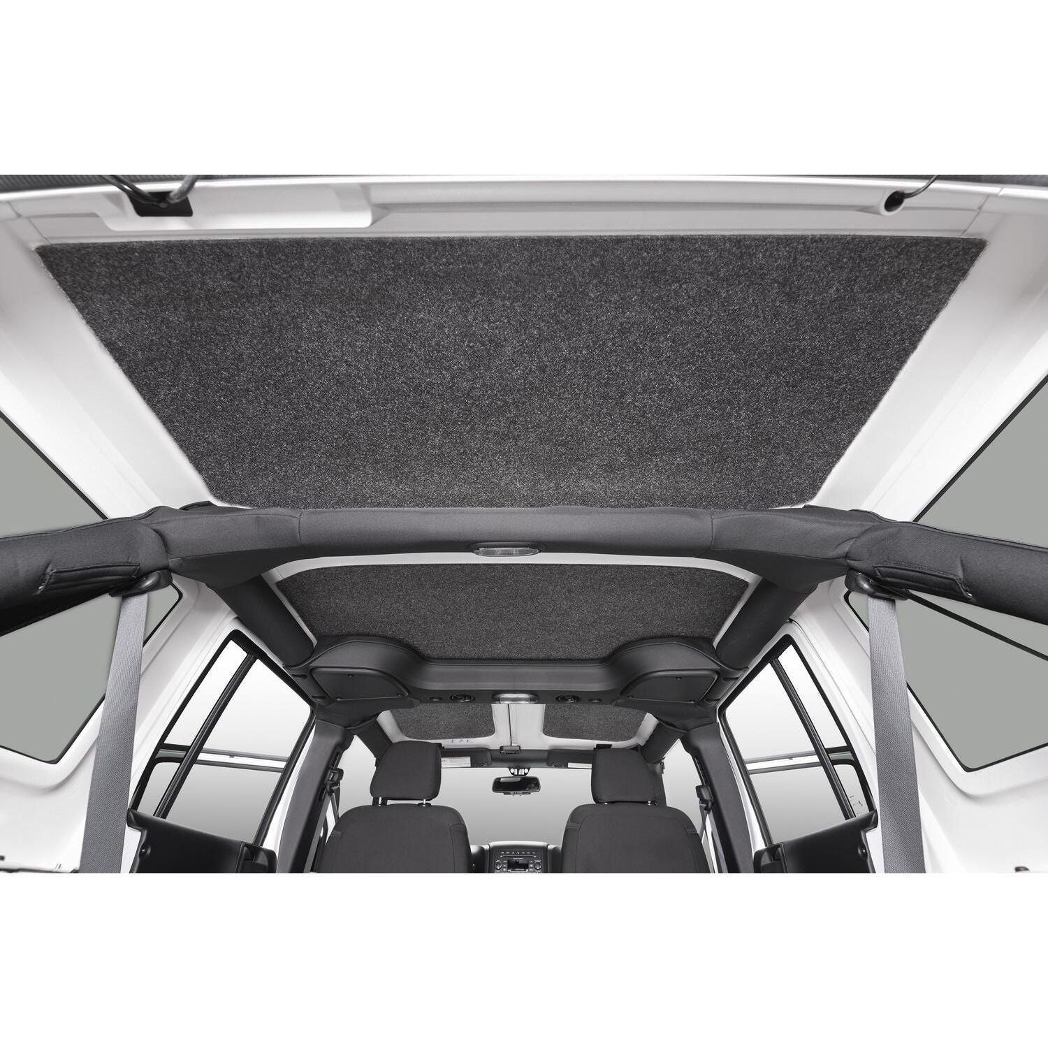 BedRug Jeep Headliner 11-18 JK Unlimited 4 door Headliner Kit 4 pc. Kit Intended For Hard Top Bed Liner - Charcoal (HLJK114DRK) installed