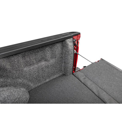 BedRug 2017-2026 Ford F-250/F-350 Super Duty 8' Bed Impact Bed Liner w/ Tailgate Mat - Charcoal (ILQ17LBK) installed in truck bed.