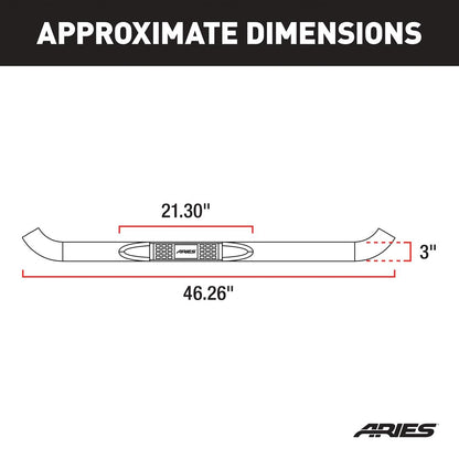 Aries Nerf Bar (Black) for 87-05 Wrangler YJ  (WILL NOT WORK WITH CLADDING) 35600