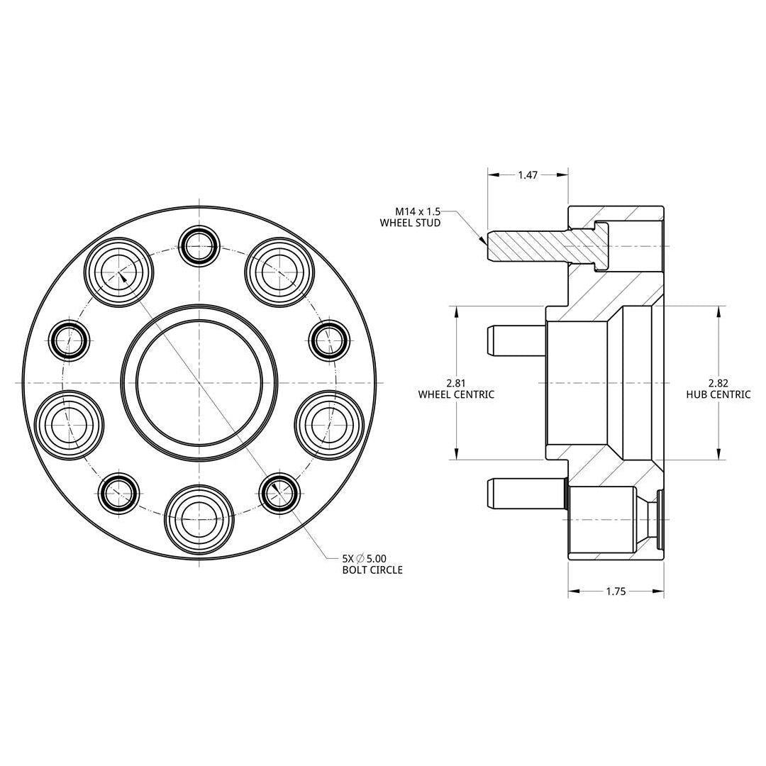 SpiderTrax Jeep Wrangler JL  1.75" Thick Wheel Spacers WHS024