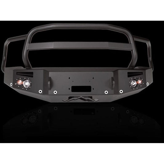 Fab Fours Premium Winch Front Bumper 2 Stage Black Powder Coated w/Full Grill Guard w/Sensors l DR13-F2950-1