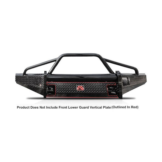 Fab Fours Black Steel Front Ranch Bumper 2 Stage Black Powder Coated w/Pre-Runner Grill Guard Incl. Light Cut-Outs l TT07-K1862-1