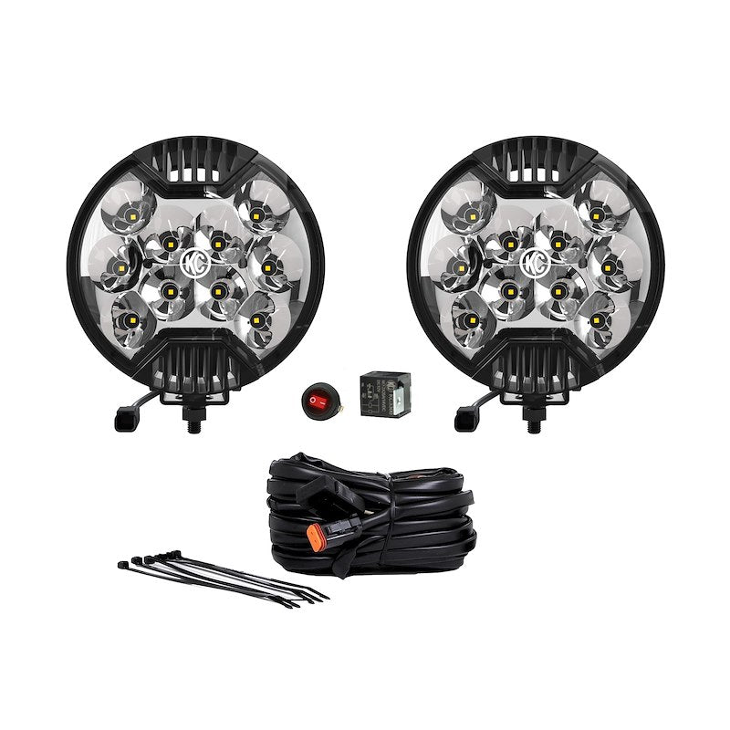 KC HILITES 6" SlimLite LED - 2-Light System - 50W Spot Beam I 0100