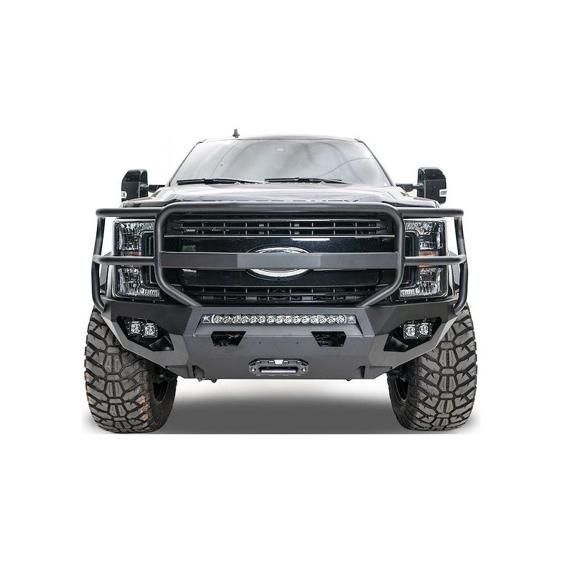 Fab Fours Matrix Front Bumper 2 Stage Black Powder Coat 7/8 in. D-Ring Mounts Full Grill Guard l DR10-X2950-1