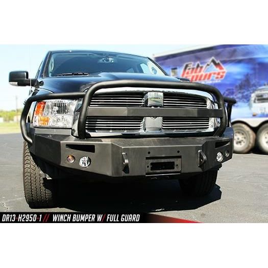 Fab Fours Premium Winch Front Bumper 2 Stage Black Powder Coated w/Full Grill Guard l DR13-H2950-1