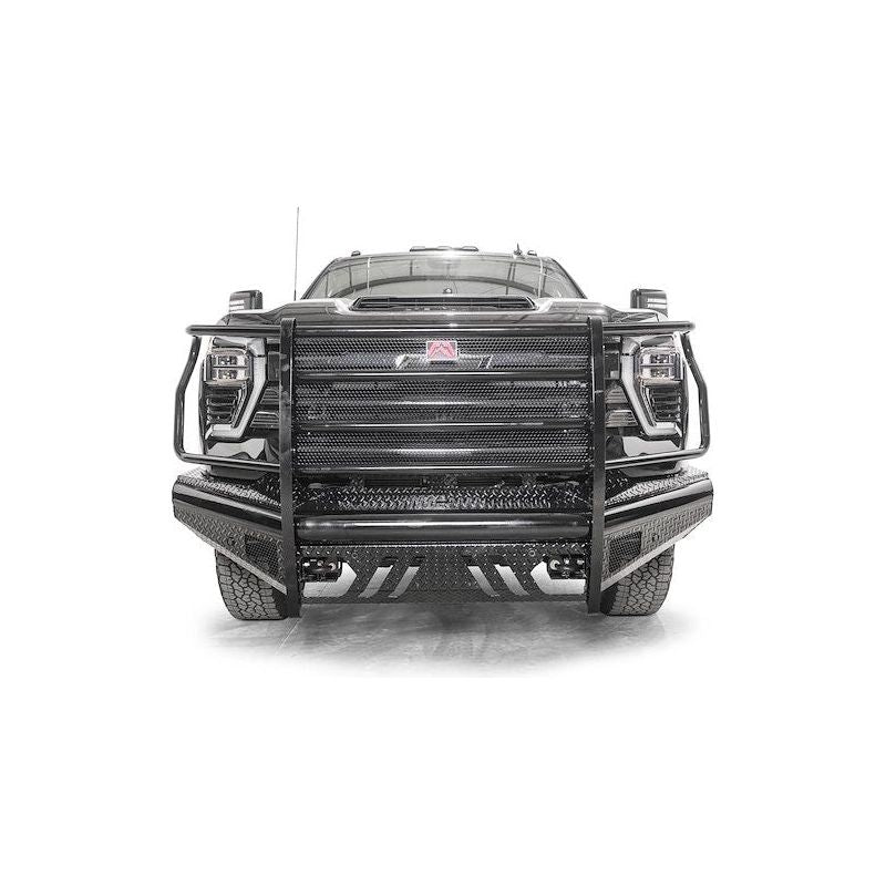 Fab Fours Black Steel Front Bumper w/Full Grill Guard And Tow Hooks l CH24-S6160-1