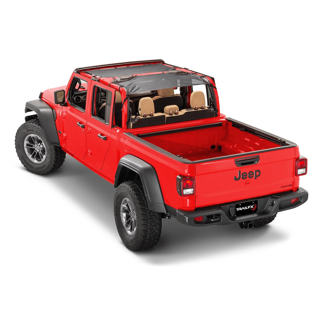 TRAILFX Mesh Bikini Top Plus | Black | Jeep Gladiator JT 4WD (2020-2026) | MBT007