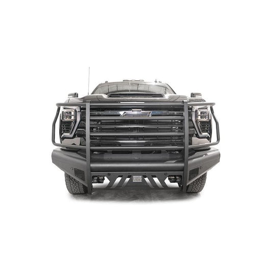 Fab Fours Elite Front Bumper Black Steel w/Full Grill Guard And Tow Hooks l CH24-Q6160-1