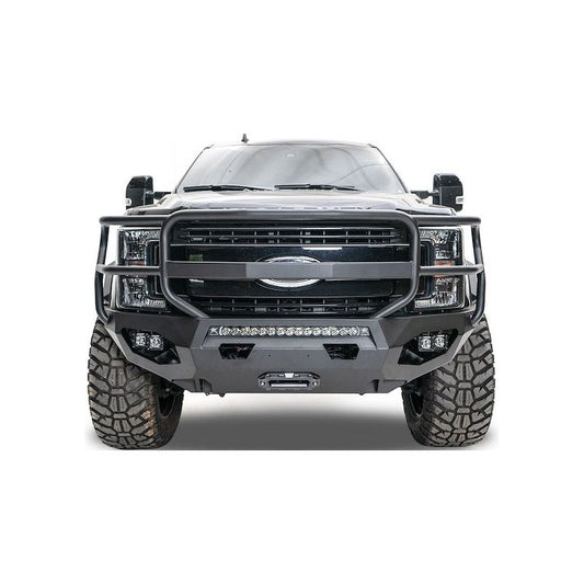 Fab Fours Matrix Front Bumper 2 Stage Black Powder Coat 7/8 in. D-Ring Mounts Full Grill Guard l FS17-X4150-1