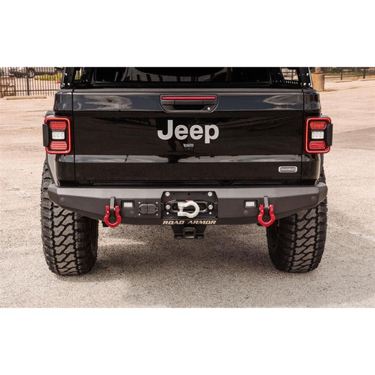 ROAD ARMOR STEALTH REAR FULL WIDTH WINCH BUMPER - TEXTURE BLACK 2020-2023 JEEP JT 5203R0B