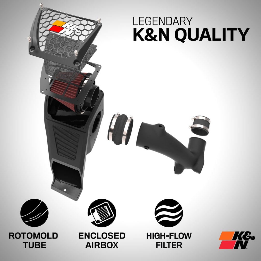 K&N | Cold Air Intake - High-flow, Roto-mold Tube - JEEP WRANGLER JL L4-2.0L | 57-1580