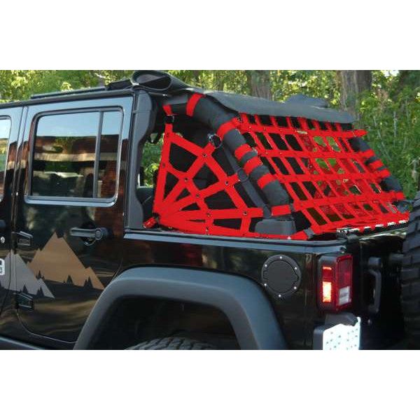 Dirtydog 4X4 Netting 3pc Kit Spiderweb Sides for Jeep Wrangler Unlimited JK cargo