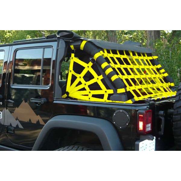 Dirtydog 4X4 Netting 3pc Kit Spiderweb Sides for Jeep Wrangler Unlimited JK cargo