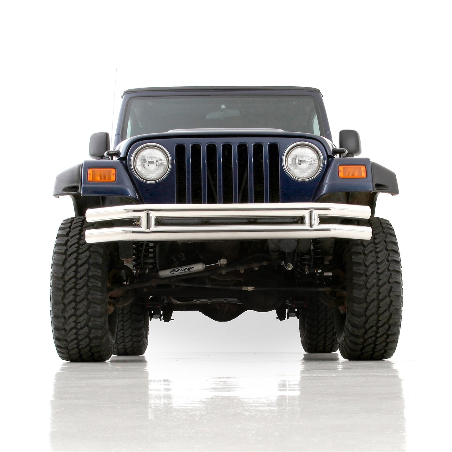 Smittybilt Front Bumper w/o Hoop Stainless Steel No Drill Installation I JB44-FNS