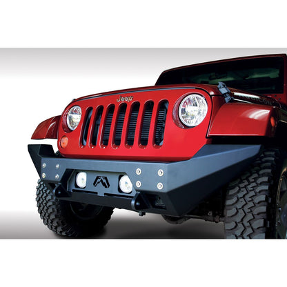 Fab Fours FMJ Full Width Winch Front Bumper 2 Stage Black Powder Coated l JK07-B1857-1