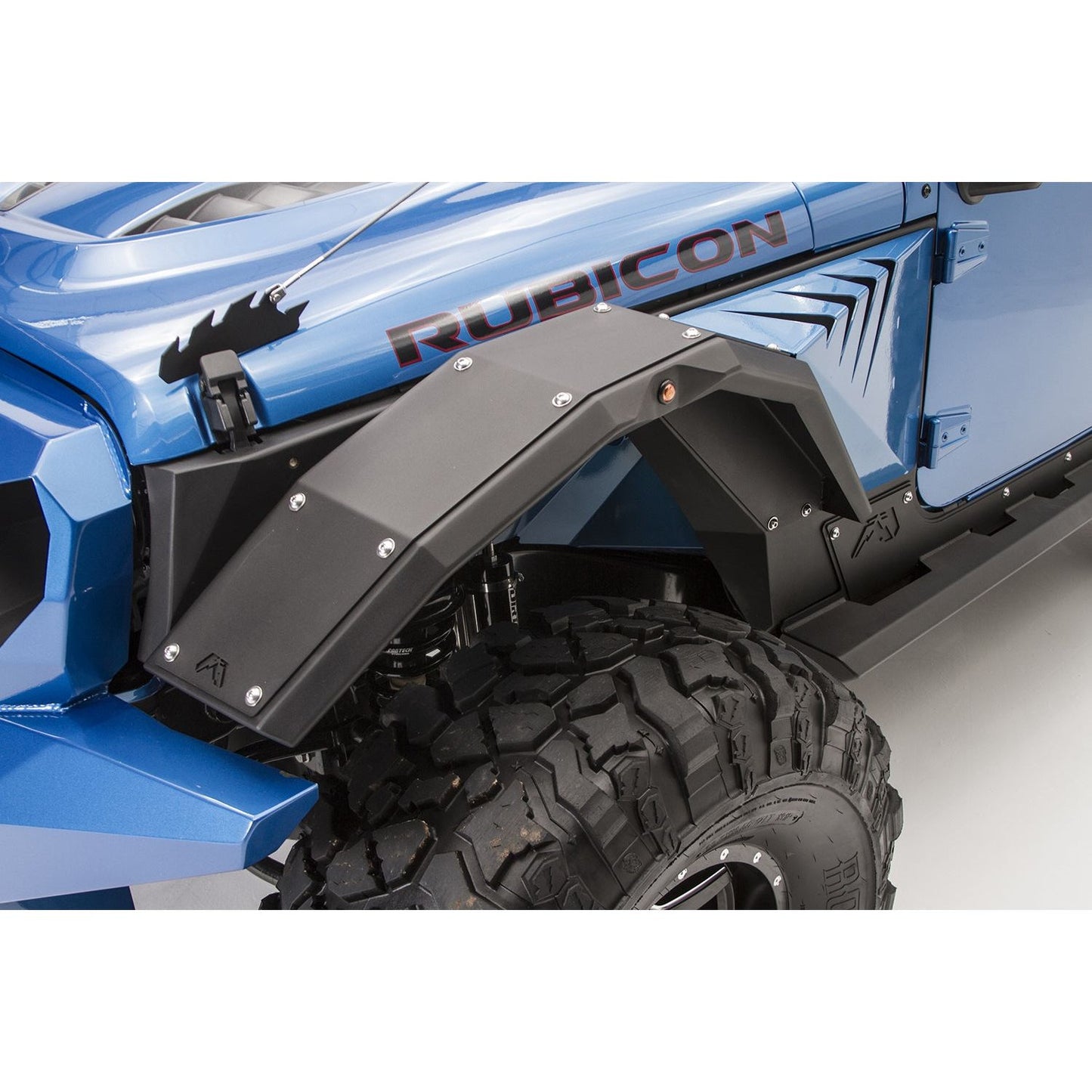 Fab Fours Fender Flare 2 Stage Black Powder Coated Full Width Front l JK1006-1