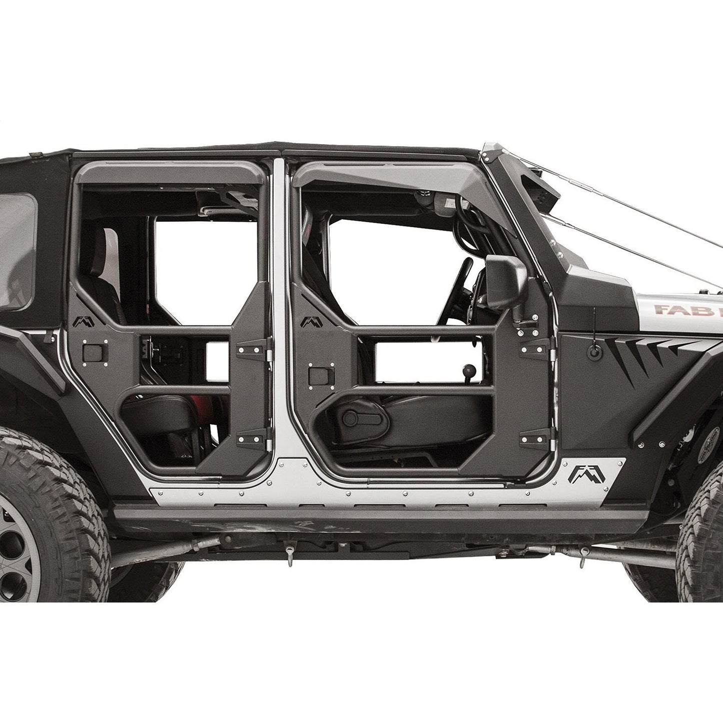 Fab Fours Full Tube Doors Single Stage Black Powder Coat Front Height 4 in. Width 35 in. Length 44 in. l JK1030-1