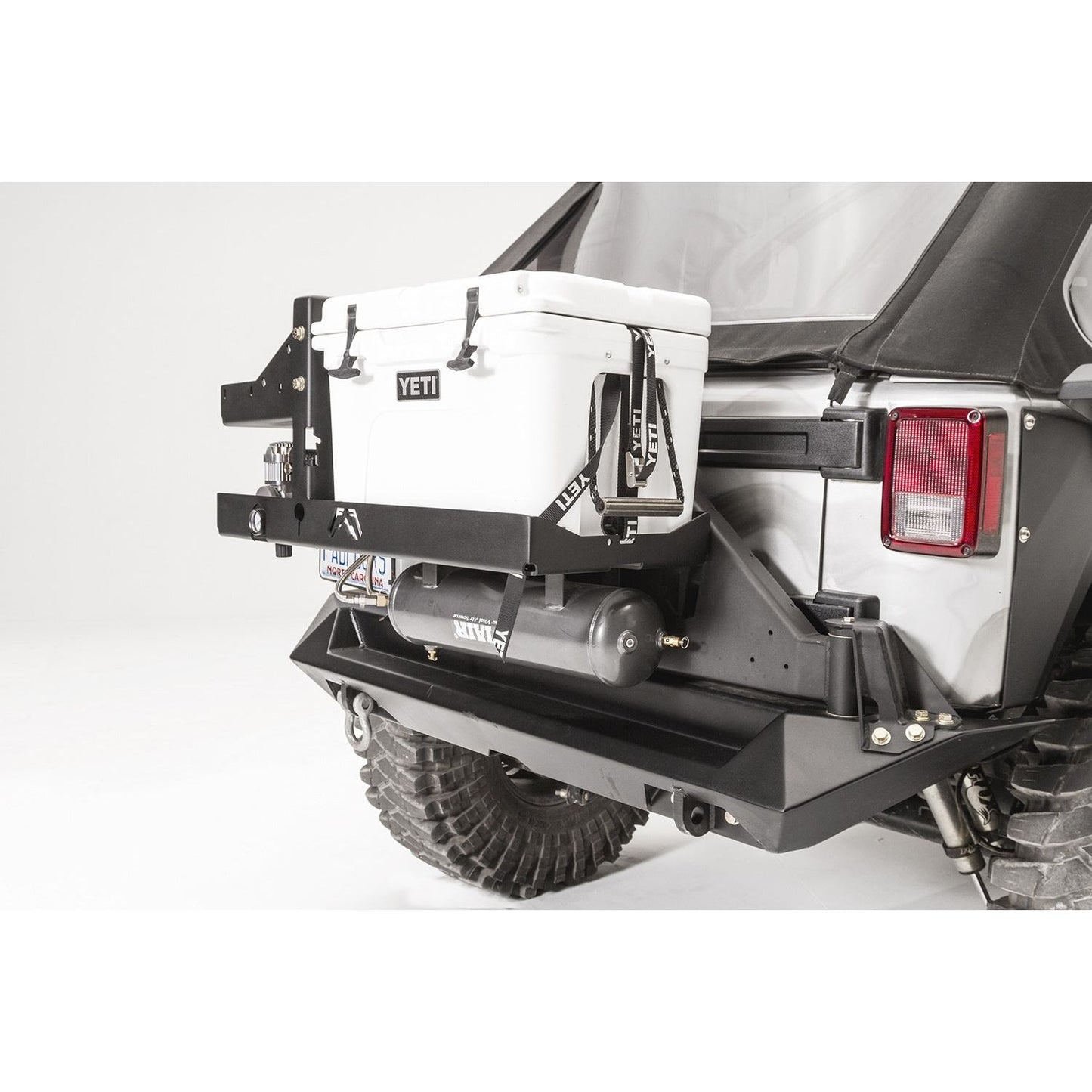 Fab Fours Air Compressor Yeti Tundra 35 Cooler Mount 2 Stage Black Powder Coated l JK2040-1
