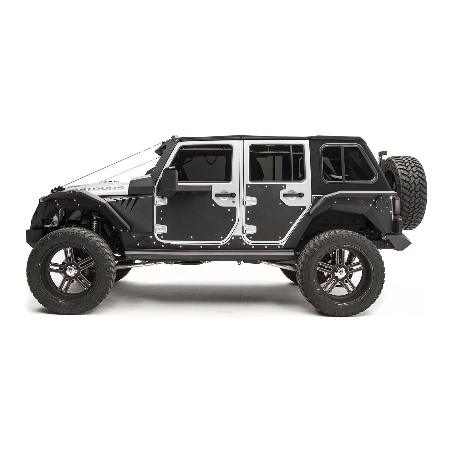 Fab Fours Door Skin Front Matte Black Powder Coat l JK3000-1