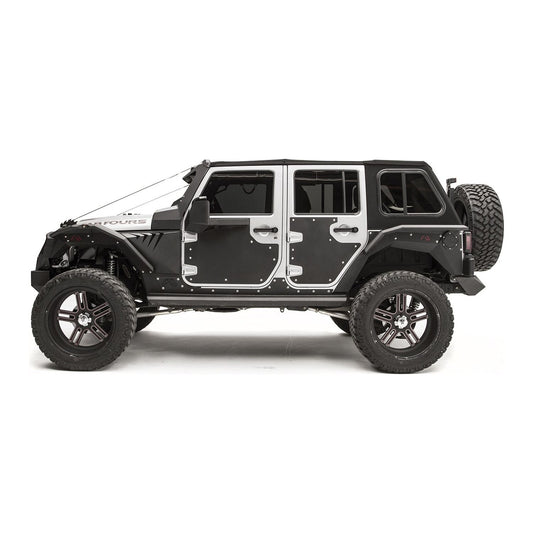Fab Fours Door Skin Rear Matte Black Powder Coat l JK3002-1