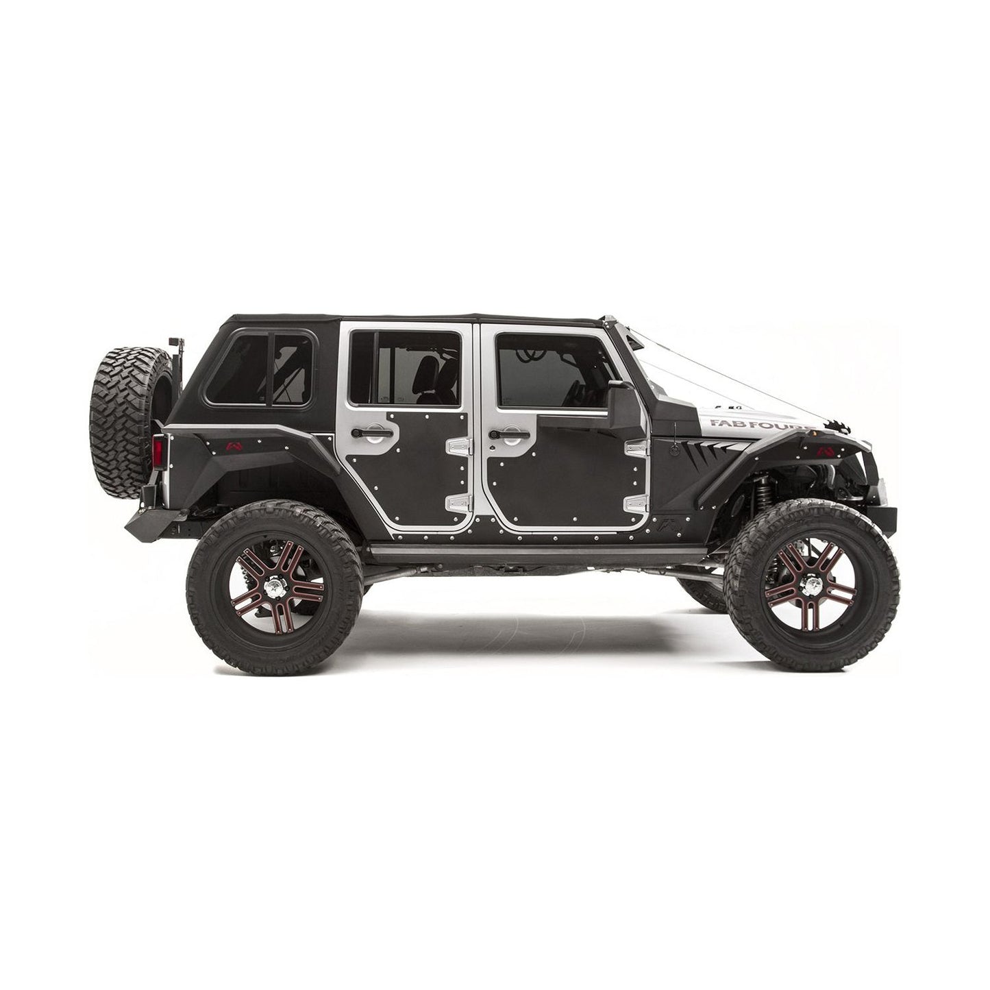 Fab Fours Door Skin Rear Matte Black Powder Coat l JK3002-1