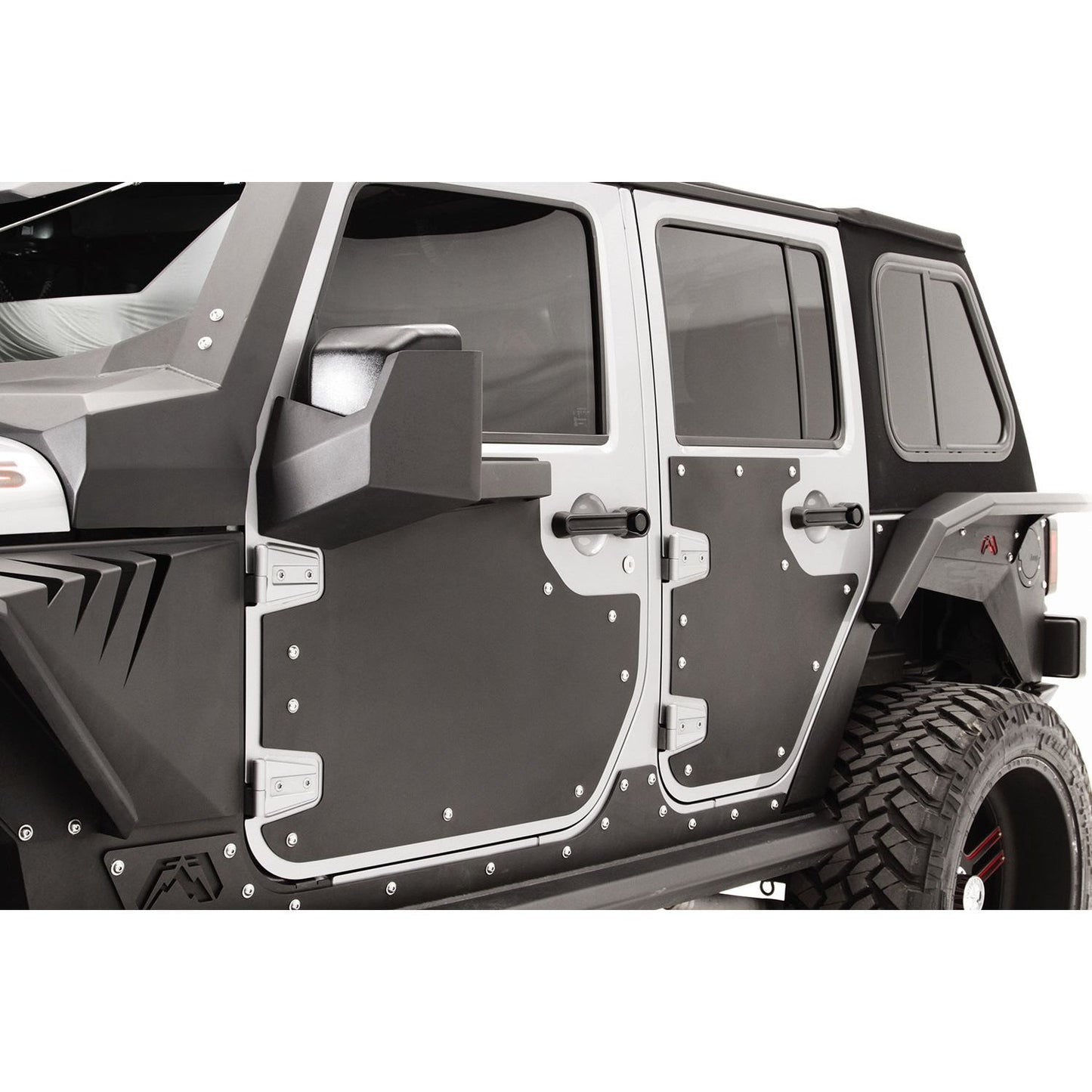 Fab Fours Door Skin Rear Matte Black Powder Coat l JK3002-1
