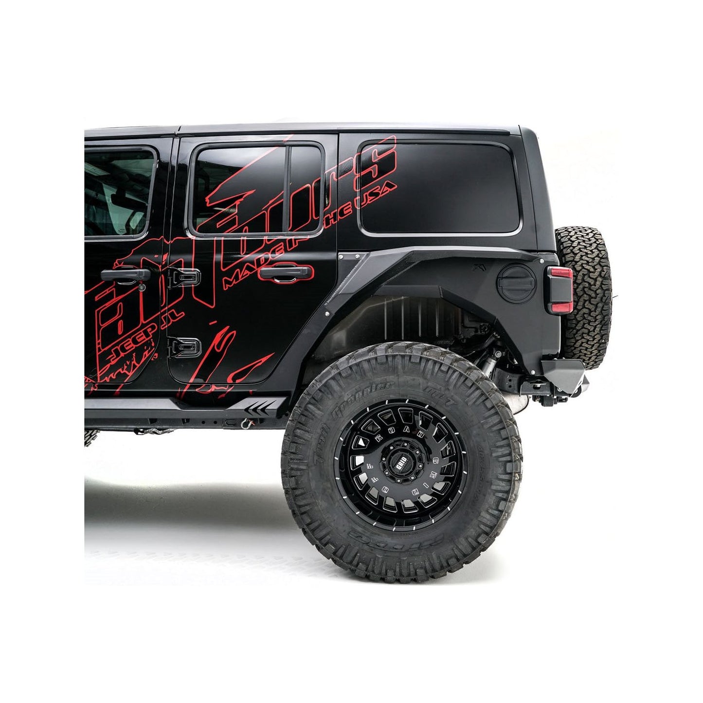 Fab Fours Fender Rear 11 Gauge Steel Construction 2 Stage Matte Black Powder Coat w/Epoxy Primer l JL1001-1