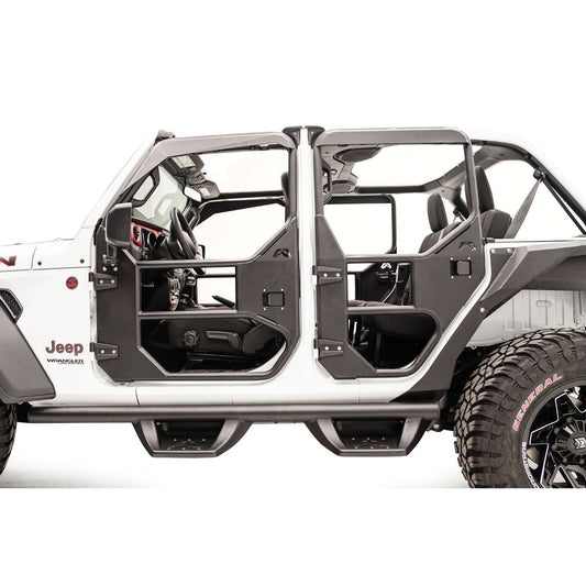 Fab Fours Full Tube Doors Rear Door 2 Stage Matte Black Powder Coat l JL1031-1