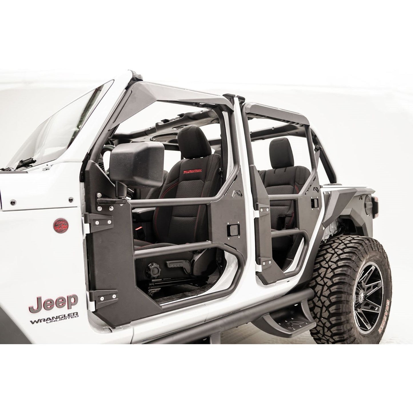 Fab Fours Full Tube Doors Rear Door 2 Stage Matte Black Powder Coat l JL1031-1