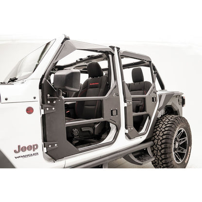 Fab Fours Full Tube Doors Rear Door 2 Stage Matte Black Powder Coat l JL1031-1