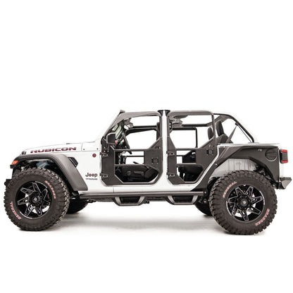 Fab Fours Full Tube Doors Rear Door 2 Stage Matte Black Powder Coat l JL1031-1