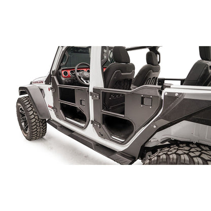Fab Fours Half Tube Doors Rear Door 2 Stage Matte Black Powder Coat l JL1033-1