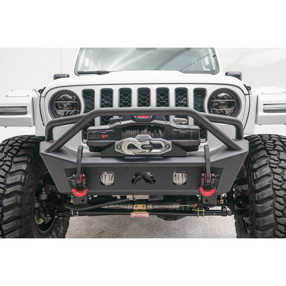 Fab Fours Stubby Bumper w/Pre-Runner Guard 2 Stage Matte Black Powder Coated l JL18-B4752-1