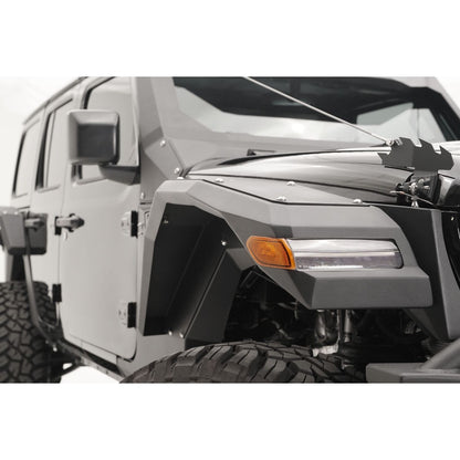 Fab Fours Fender Flare 2 Stage Black Powder Coated Full Width Front w/Base Fender l JL2006-1