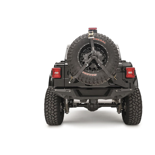 Fab Fours Spare Tire Carrier 2 Stage Black Powder Coated Slant Back Tire Carrier l JL2070-1