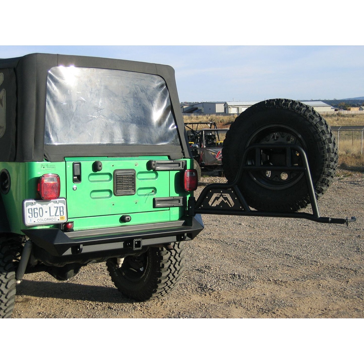 Fab Fours Spare Tire Carrier 2 Stage Black Powder Coated For Use w/PN[JP97-Y1051/JK07-Y1251] l JP-Y1251T-1
