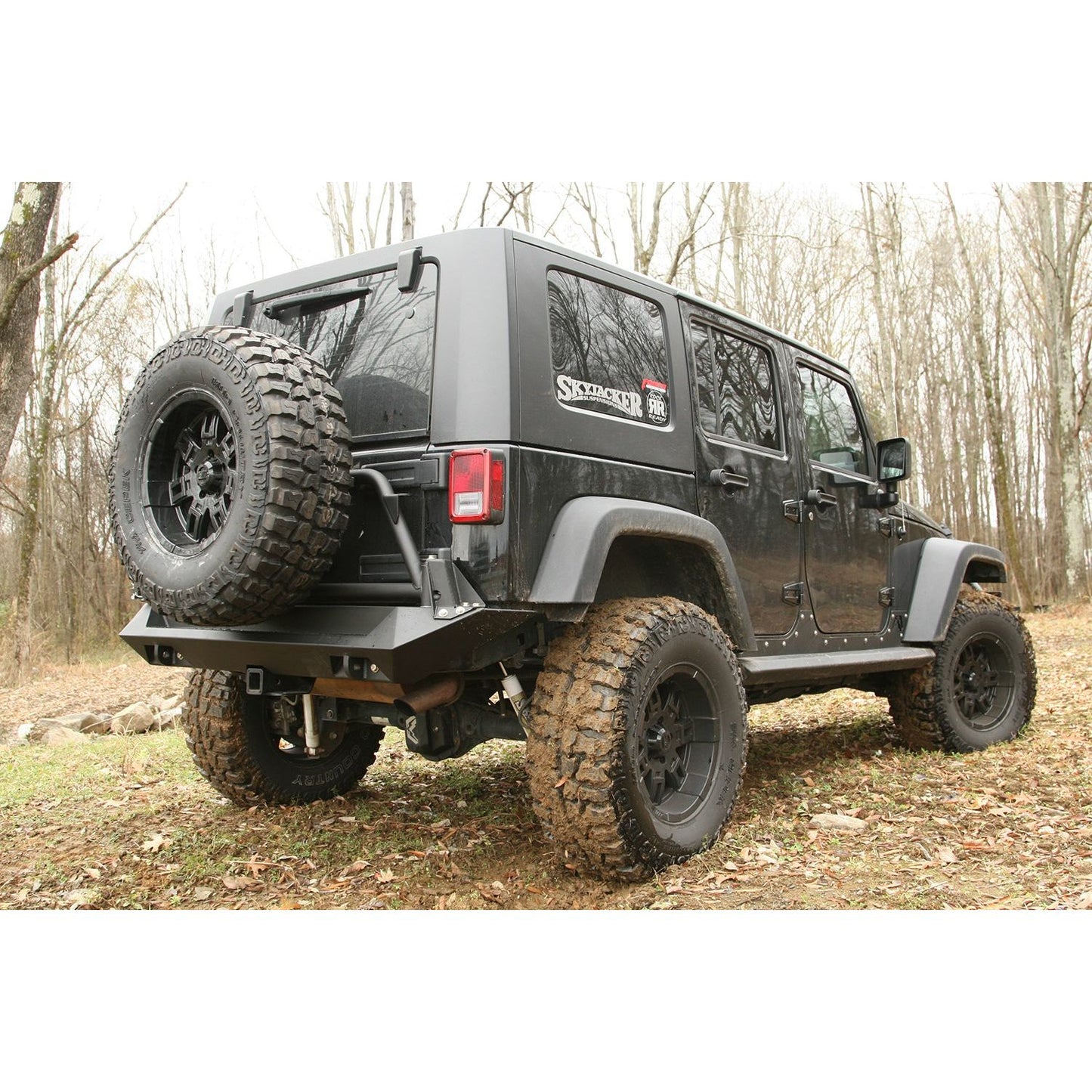 Fab Fours Spare Tire Carrier 2 Stage Black Powder Coated For Use w/PN[JP97-Y1051/JK07-Y1251] l JP-Y1251T-1