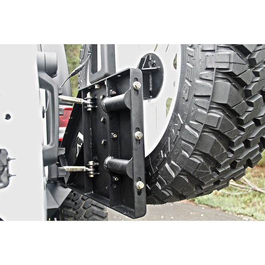 Fab Fours Off The Door Tire Carrier 2 Stage Black Powder Coated Needs Base Bumper l JP-Y1261T-1