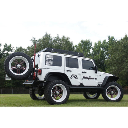 Fab Fours Off The Door Tire Carrier 2 Stage Black Powder Coated Needs Base Bumper l JP-Y1261T-1
