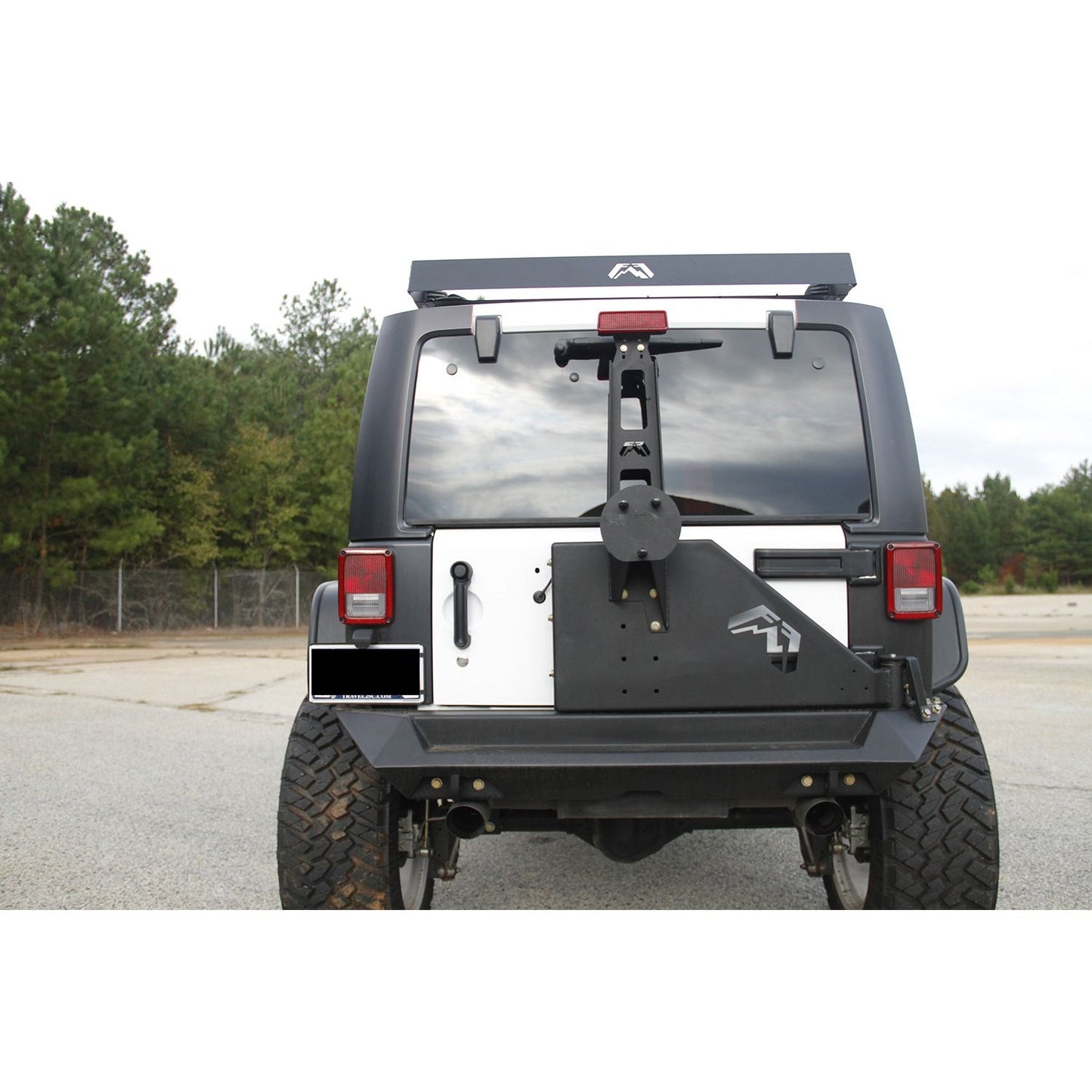 Fab Fours Off The Door Tire Carrier 2 Stage Black Powder Coated Needs Base Bumper l JP-Y1261T-1