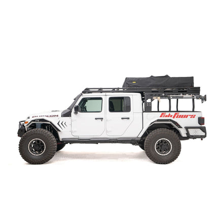 Fab Fours Overland Rack 2 Stage Black Powder Coat w/Overland Extension l JTOR-02-1