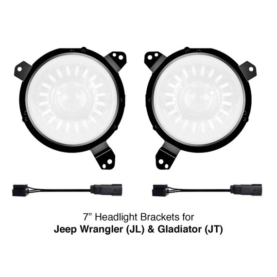 XKGLOW | Universal 7" Headlight Mounting Brackets for Jeep Wrangler JL and Gladiator JT Models | XK-MNT-JL