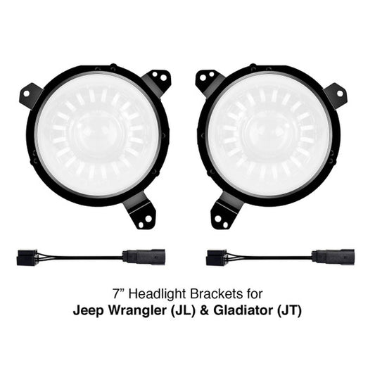 XKGLOW | Universal 7" Headlight Mounting Brackets for Jeep Wrangler JL and Gladiator JT Models | XK-MNT-JL