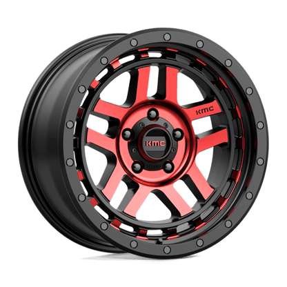 KMC KM540 RECON GLOSS BLACK MACHINED WITH RED TINT