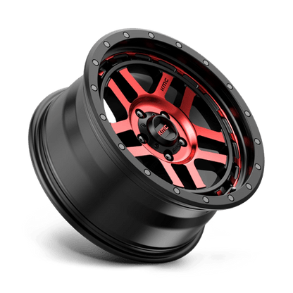 KMC KM540 RECON GLOSS BLACK MACHINED WITH RED TINT